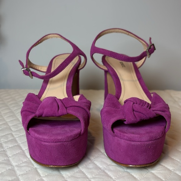 Schutz Thalyta Platform Heels Purple Suede Size 7.5B - Picture 5 of 12